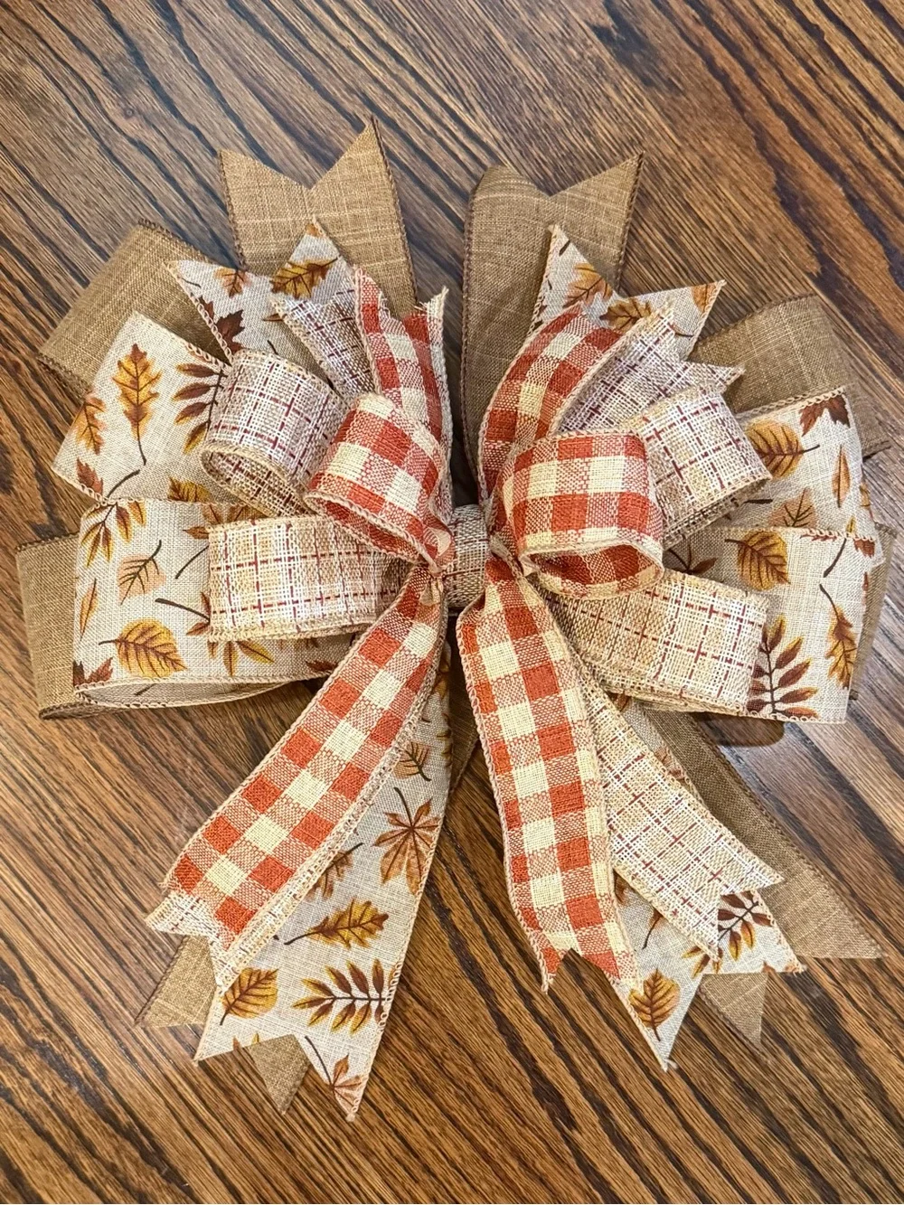 Autumn Harvest Decorative Bow in Brown and Orange